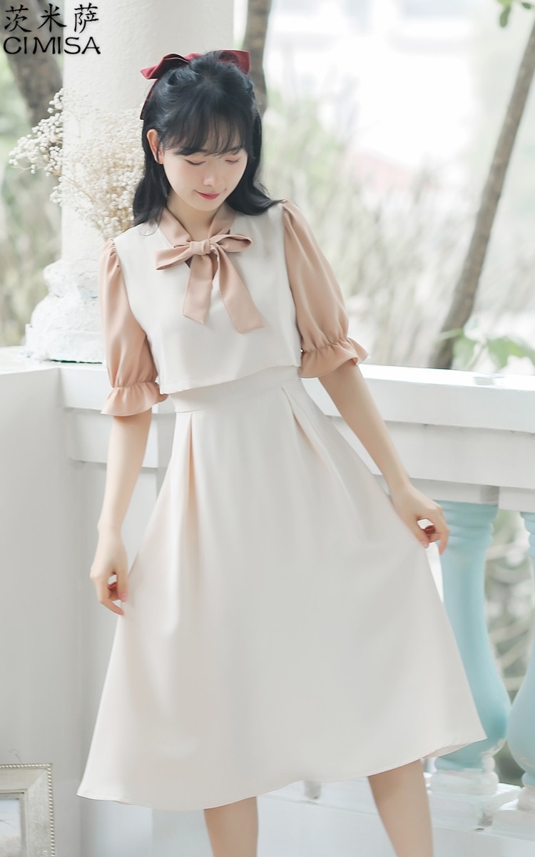 茨米萨夏天女生法式温柔风连衣裙少女夏装2022新款初中高中学生韩版