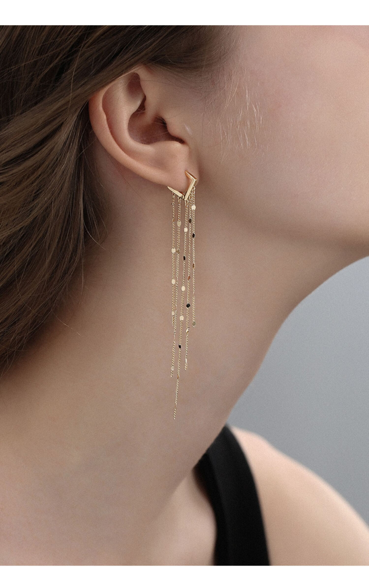 dayilai韩国气质高级感轻奢显脸瘦大气耳环女耳线网红夏季款长款流苏