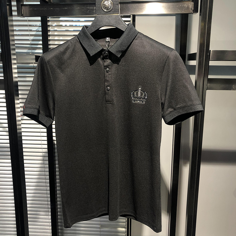 npz 港系潮牌皇冠烫钻短袖t恤男2021夏季新款男装欧美风潮流翅膀刺绣