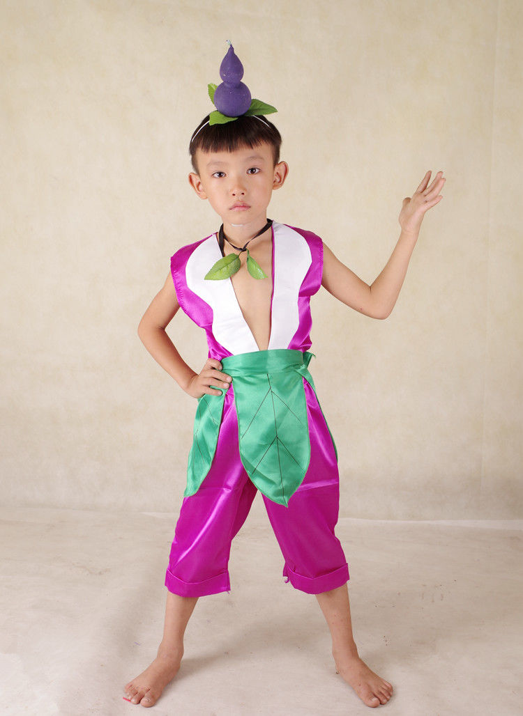 儿童葫芦娃服装幼儿葫芦兄弟装扮成人葫芦娃演出服cos衣服动漫 红色