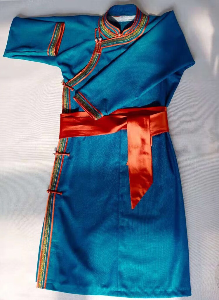 蒙古族服装男冬装新款蒙古袍长款设计手工传统男儿童民族服装演出日常