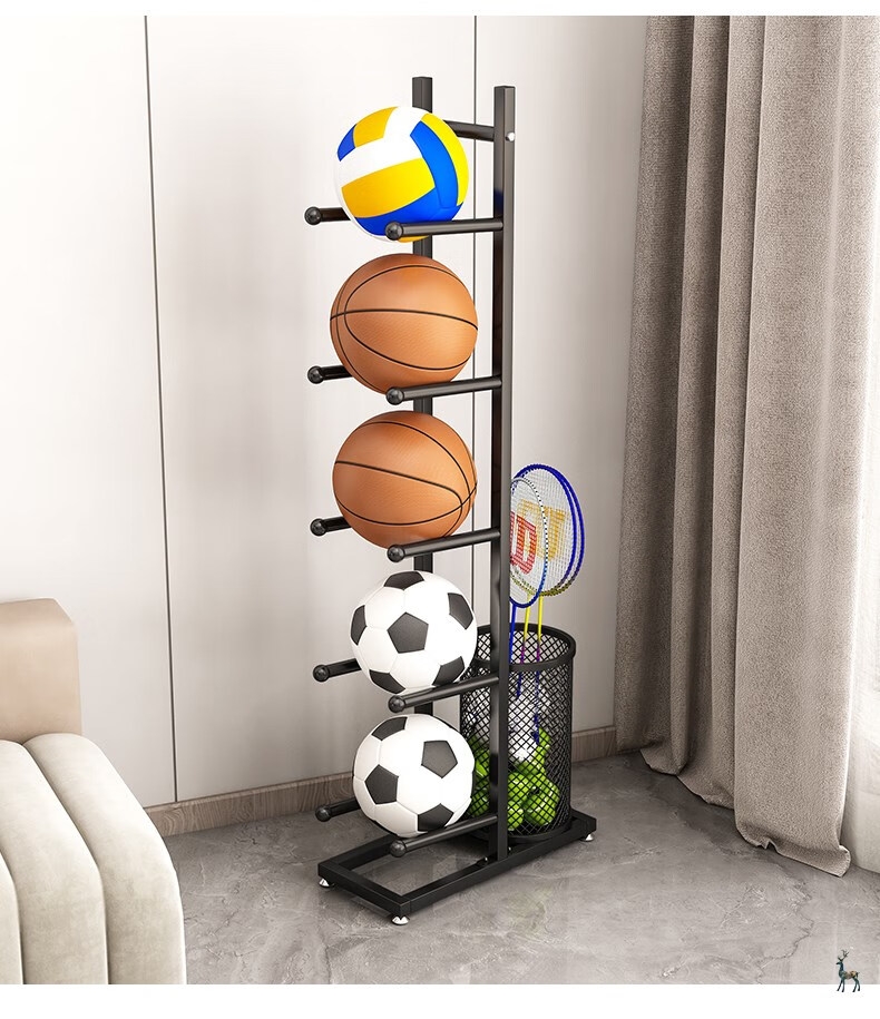 用幼儿园简用室内篮球架家置物架幼儿园学校球架放球收纳筐球类摆放架