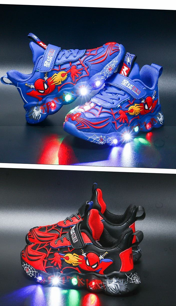 奥特曼闪灯男童鞋子2020冬季加绒保暖儿童运动鞋发光防滑小孩棉旗舰