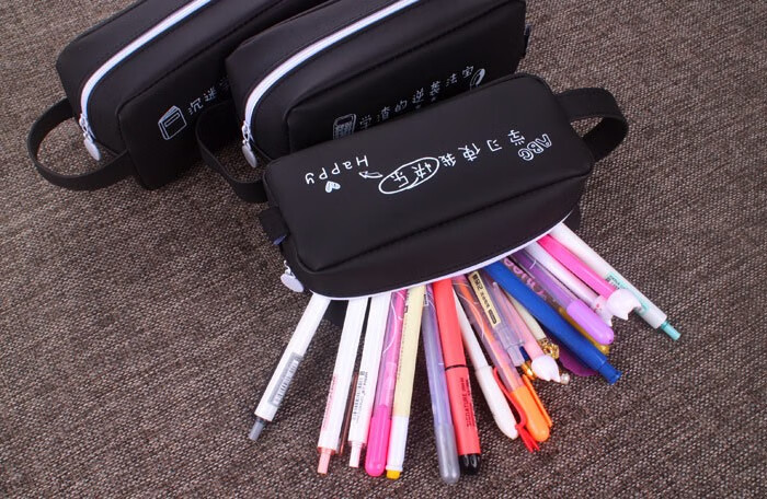 兴爱丽创意简约初中学生大容量笔袋日韩国男女孩文具盒学习用品帆布