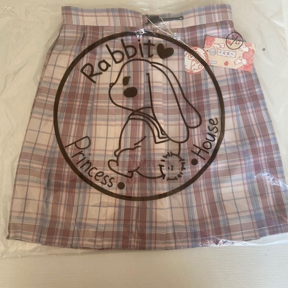 兔吉舍jk代购大粉格子兔缝缝原创jk制服百褶裙 内标展示 m【图片 价格