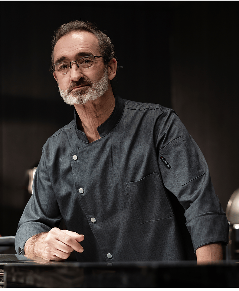 高级高端米其林厨师服工衣餐饮厨师工作服男女长袖秋冬季酒店后厨房西