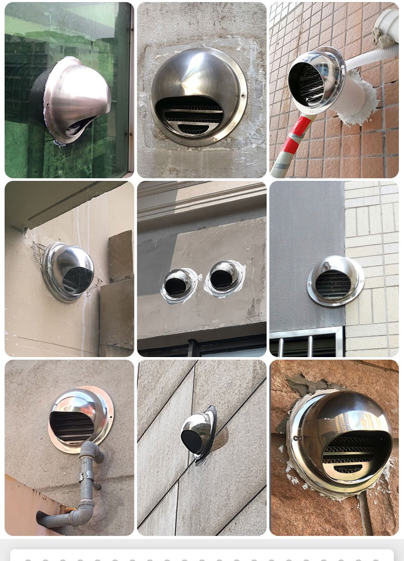 卫百特工304不锈钢风帽外墙出风口油烟机排烟管防风防雨帽卫生间