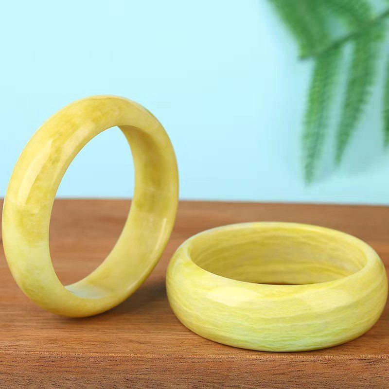 菜花玉手镯女玉手镯宽版首饰精美饰品生日礼物送妈妈【图片 价格 品牌