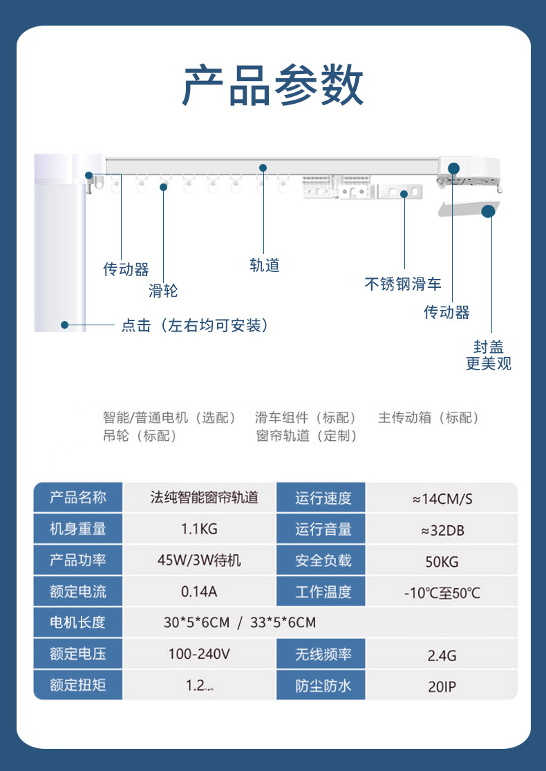 小米(mi)米家l型u型轨道电动窗帘双轨道智能全自动家用精灵窗帘盒导轨