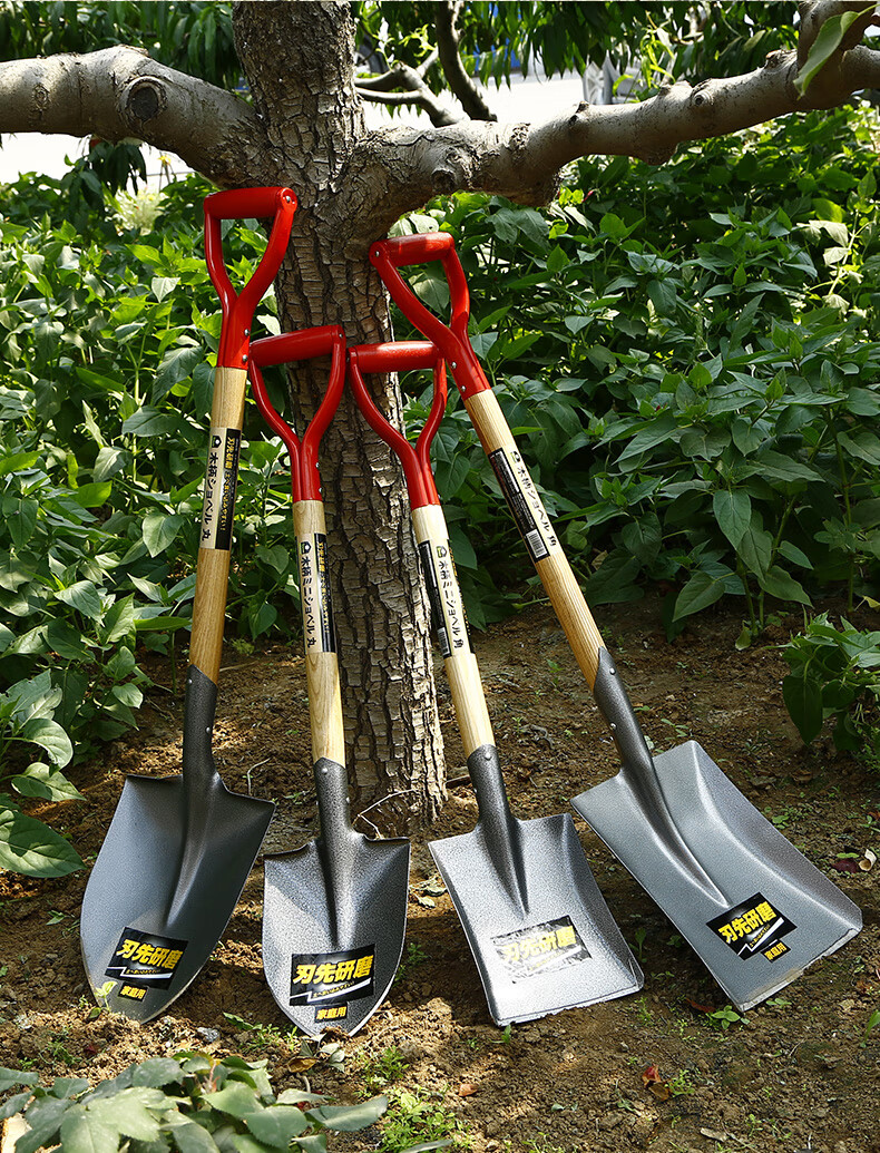 铁锹户外家用挖土木把农具消防铁铲车载挂件锨加厚园艺种花菜工具