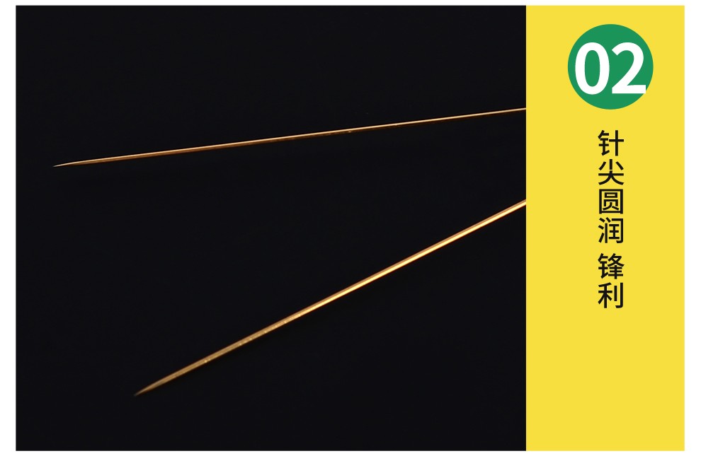 全镀金针灸针包金针可重复使用非一次性无菌毫针筒针医用08075三寸20