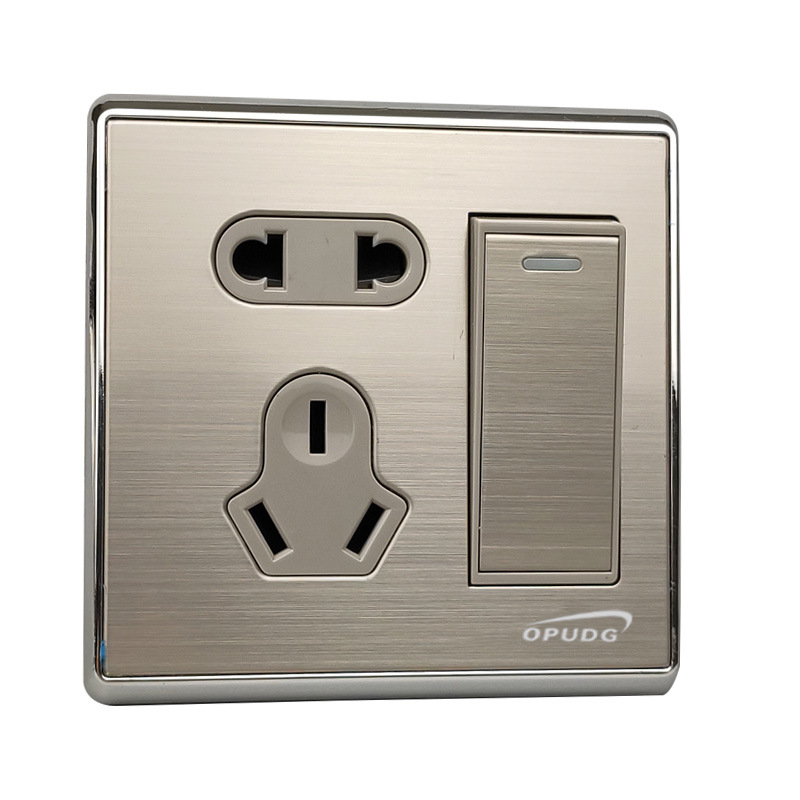 暗装墙壁开关双控多控开关插座大功率16a空调插座多用插座 一开五孔