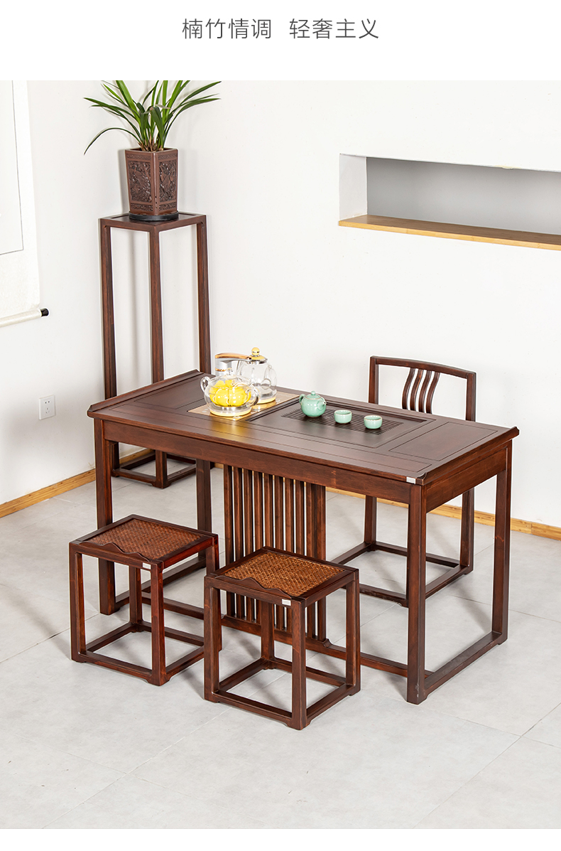 祥福茶桌 祥福茶桌椅组合功夫竹茶台家用小茶几办公室茶桌茶具泡茶