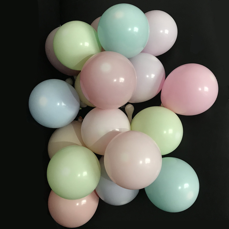隽和5寸双层马卡龙色亚光哑光气球可爱小号汽球黄蓝粉紫红灰色糖果色