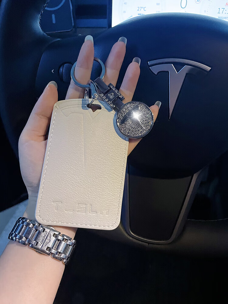 适用于特斯拉卡套tesla卡片钥匙套model3/x/y汽车遥控真牛皮包扣