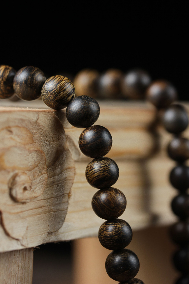 沐尊文莱奇楠种沉香手串野生老料奇高油倒架男女士佛珠木手串8mm108颗