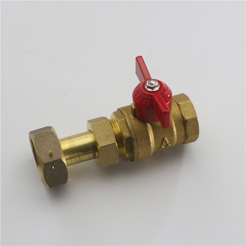 210黄铜加厚水表活接球阀蝶形开关家用水阀总阀水表接管球阀大小头