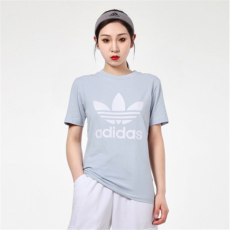 adidas阿迪达斯三叶草短袖女休闲t恤gj1011gj1010l