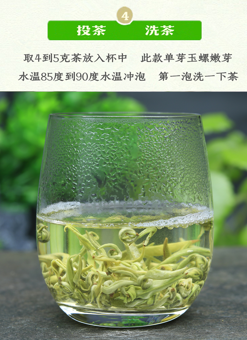 单芽玉螺碧螺春绿茶2021新茶特级嫩芽浓香型云南绿茶叶500g礼盒装