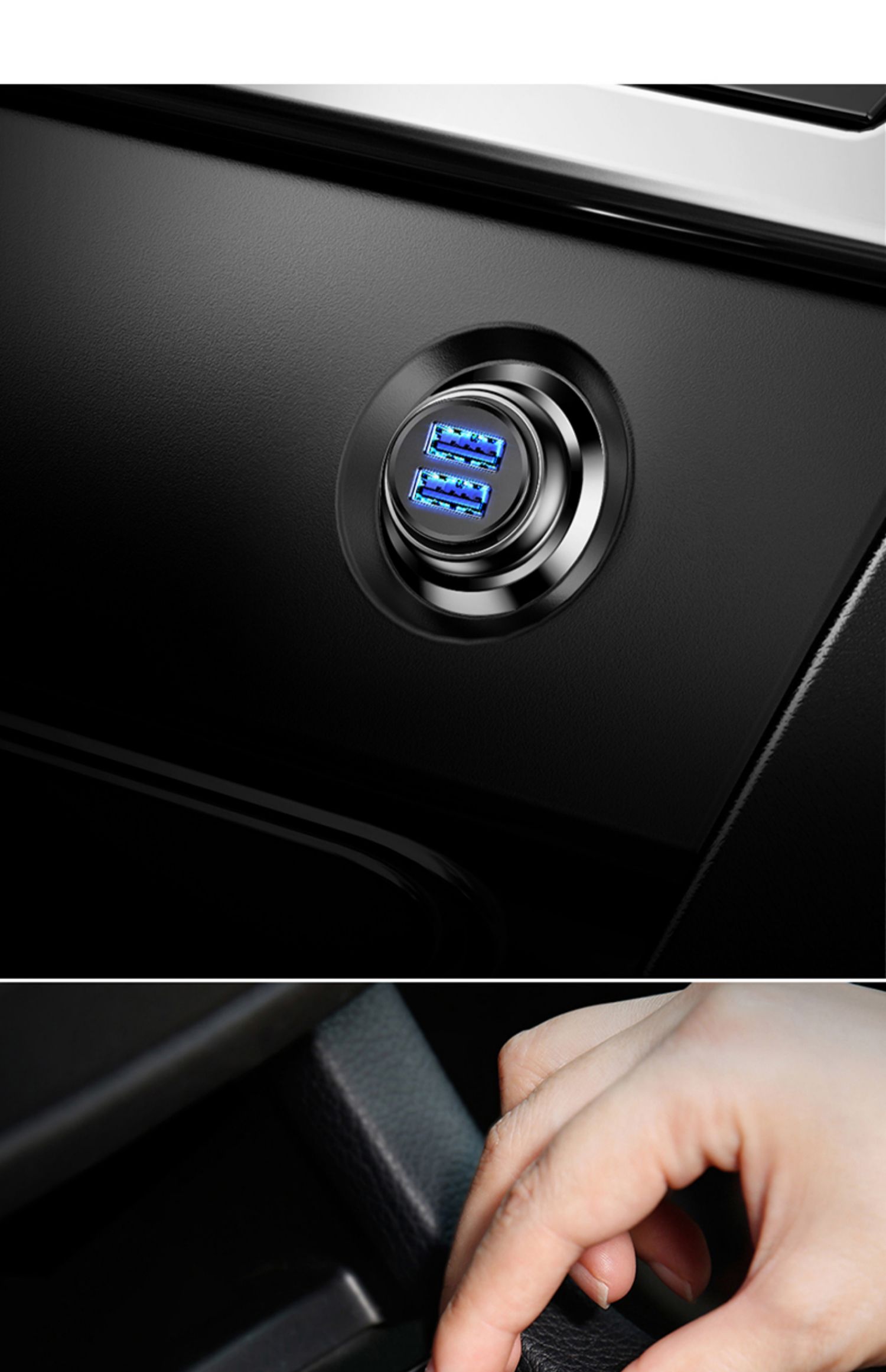 安克车载充电器车载充电器苹果华为快充闪充汽车车用点烟转换插头车充