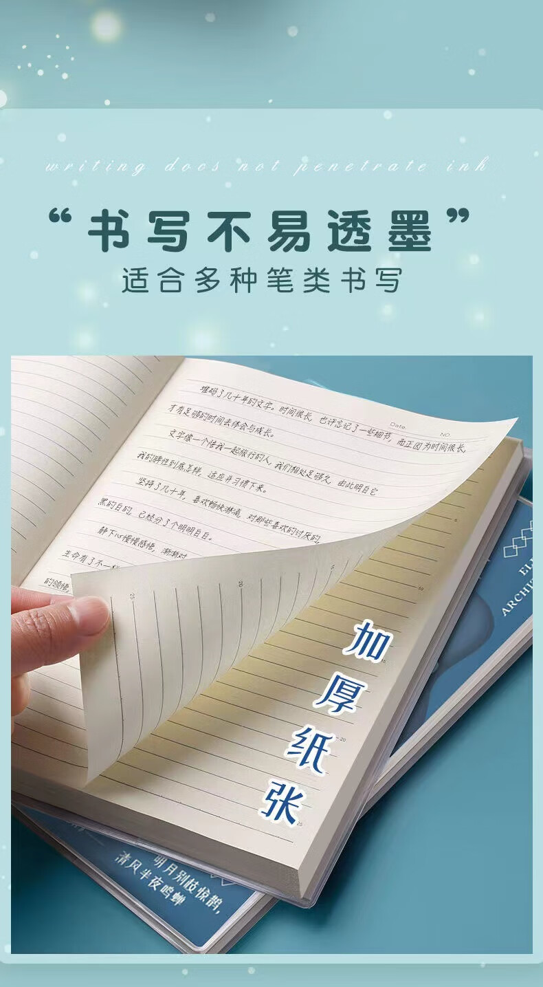 JEAN MISS国风笔记美妆子A5线圈本创意线圈学生加厚线圈高颜螺旋画工具 国风线圈本 4件