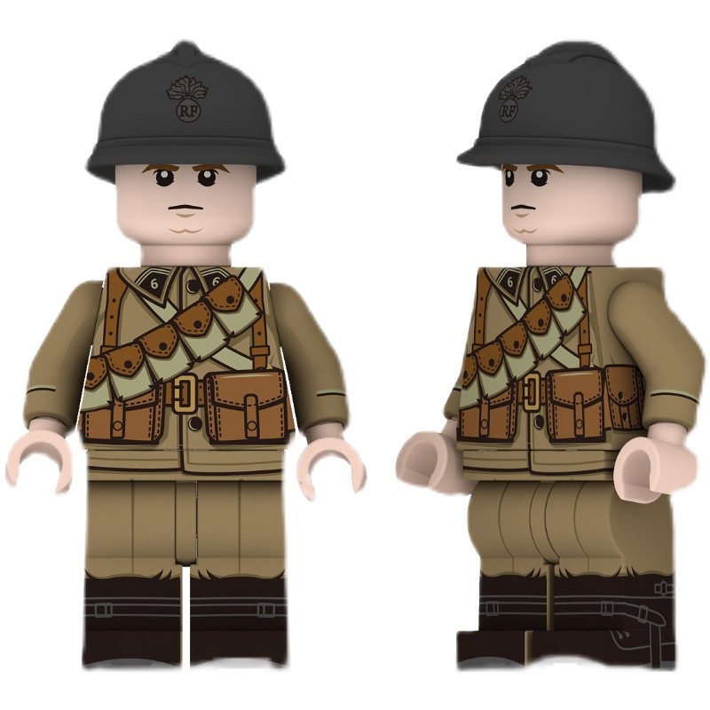 二战人仔ja003-008西线美军法军雪地兵国军装备配件四面印刷玩具模型