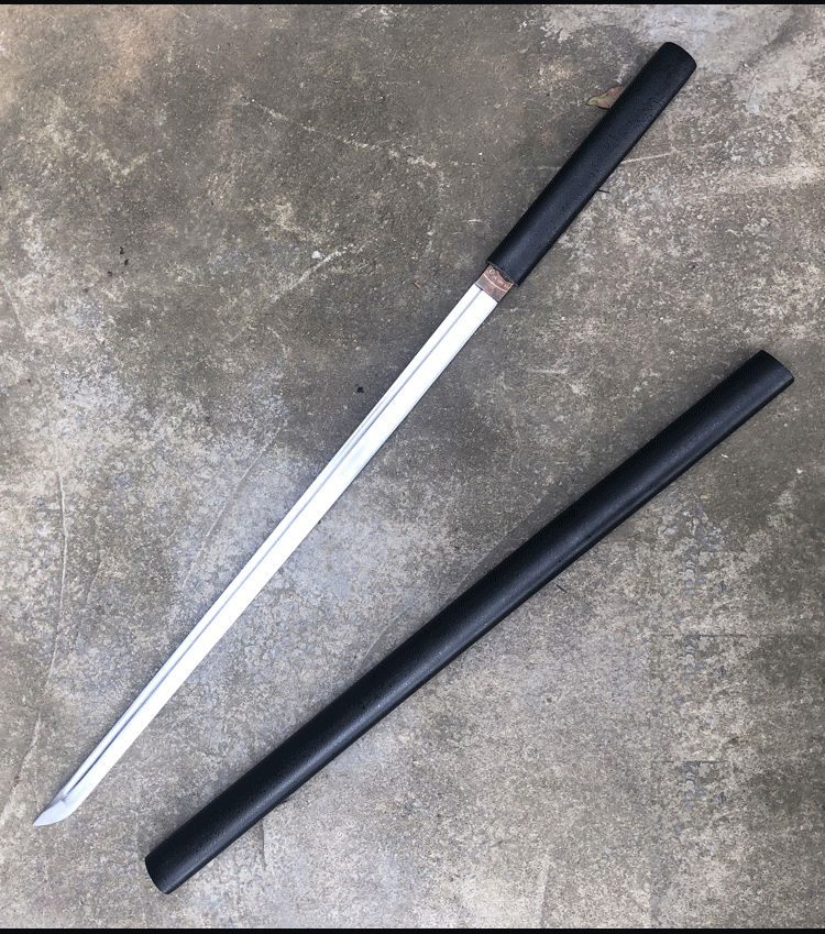 唐横刀剑龙泉纯手工摆设宝剑高锰钢长中短直刀一体刀剑未开刃 短款