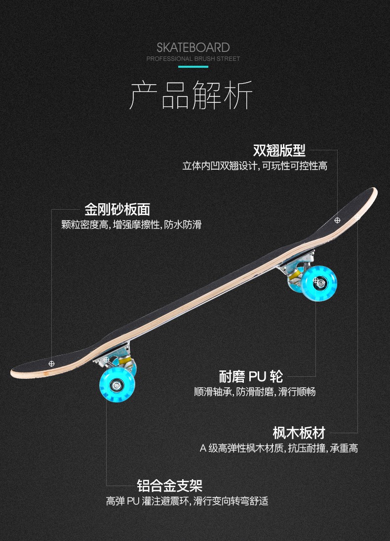 双翘滑板构造图片