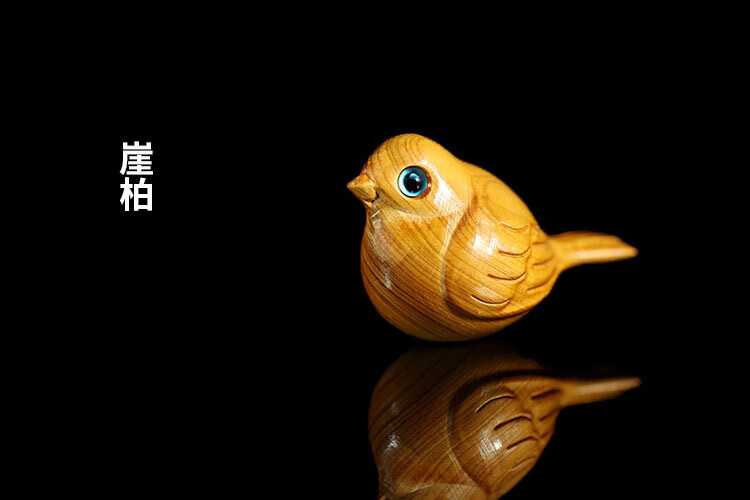 昂朵(angduo)绿檀木创意小鸟手把件文玩文玩具简约可爱工艺装饰品礼品