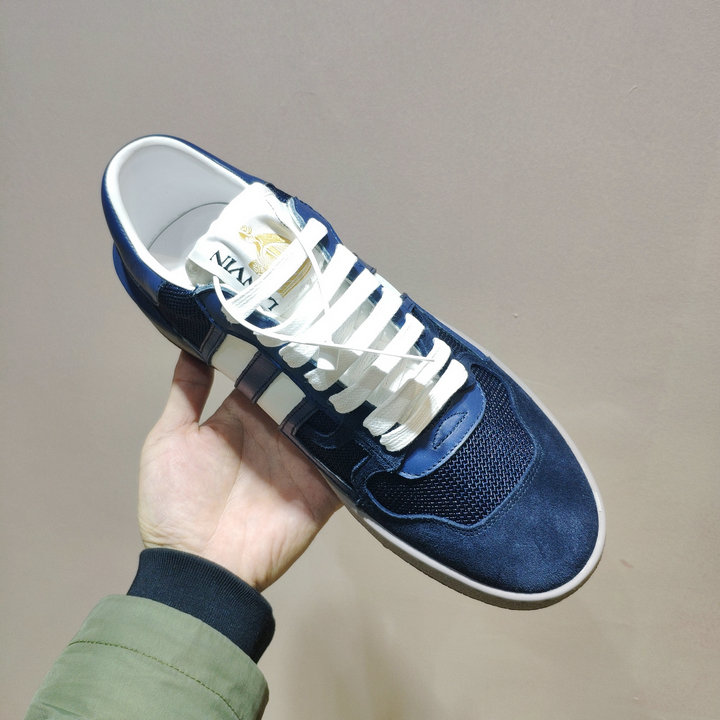 【潮流男性】lanvin浪凡鞋浪凡男女鞋复古拼色系带休闲运动鞋平底板男