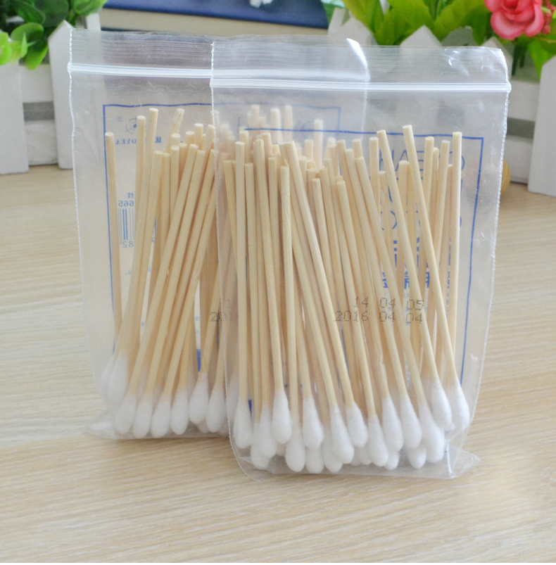 棉签上药单头木棒医疗无菌脱脂棉花棒医药棉棒50支袋30袋共1500支型