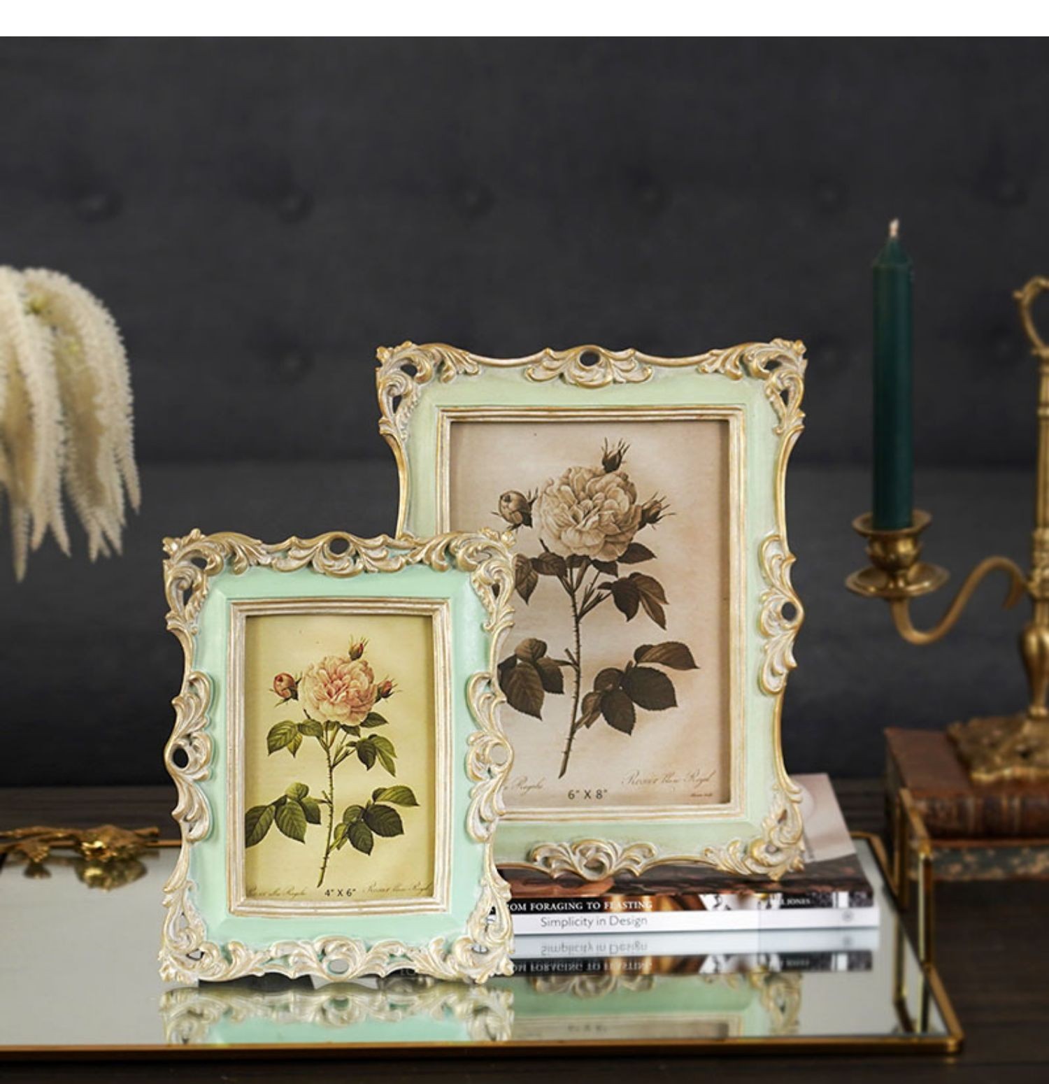 【当季精选】欧式风格乡村田园奢华相框 8寸6寸桌面摆台创意复古客厅