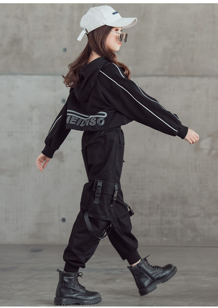 爵士舞服装女儿童春秋女孩子街舞比赛演出服少儿练功服表演服中大童