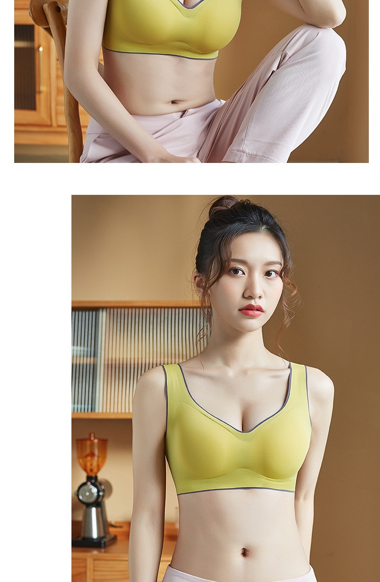 105702-瑞朝凰 泰国乳胶内衣女升级新款聚拢无钢卷无痕背心式美背文胸胸罩薄款性感文胸 肤色+黑色【时尚2件装】 L码 建议100-120斤 75BCD&80A-详情图