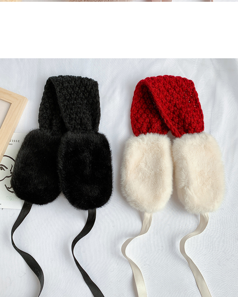 护耳罩女冬天韩版甜美可爱保暖系带耳套冬季针织毛线耳包耳捂百搭
