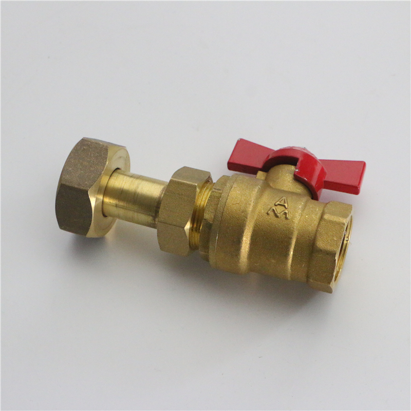 210黄铜加厚水表活接球阀蝶形开关家用水阀总阀水表接管球阀大小头