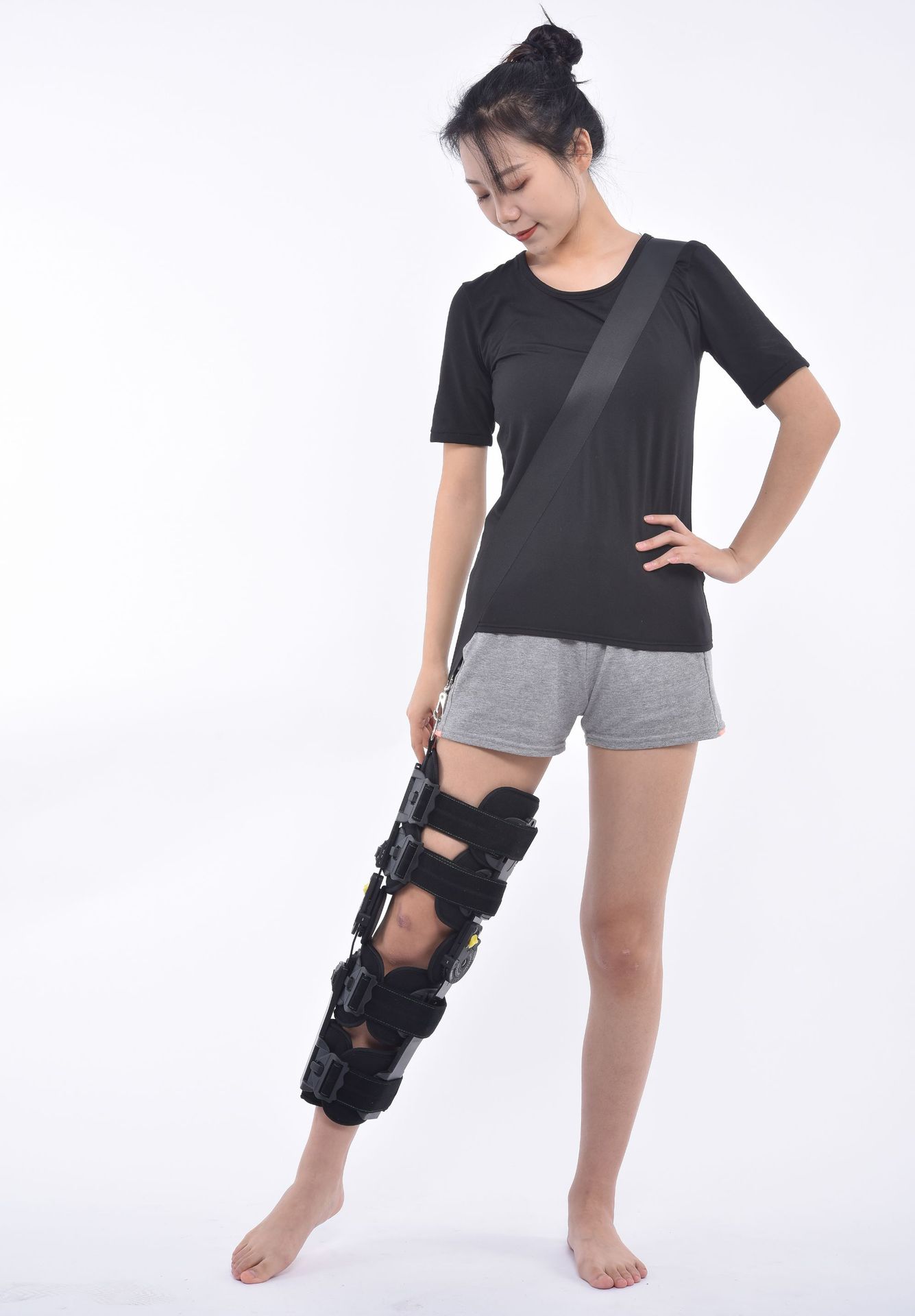 康兴达可调膝关节固定支具下肢支架半月板膝盖卡盘腿部骨折护具保护