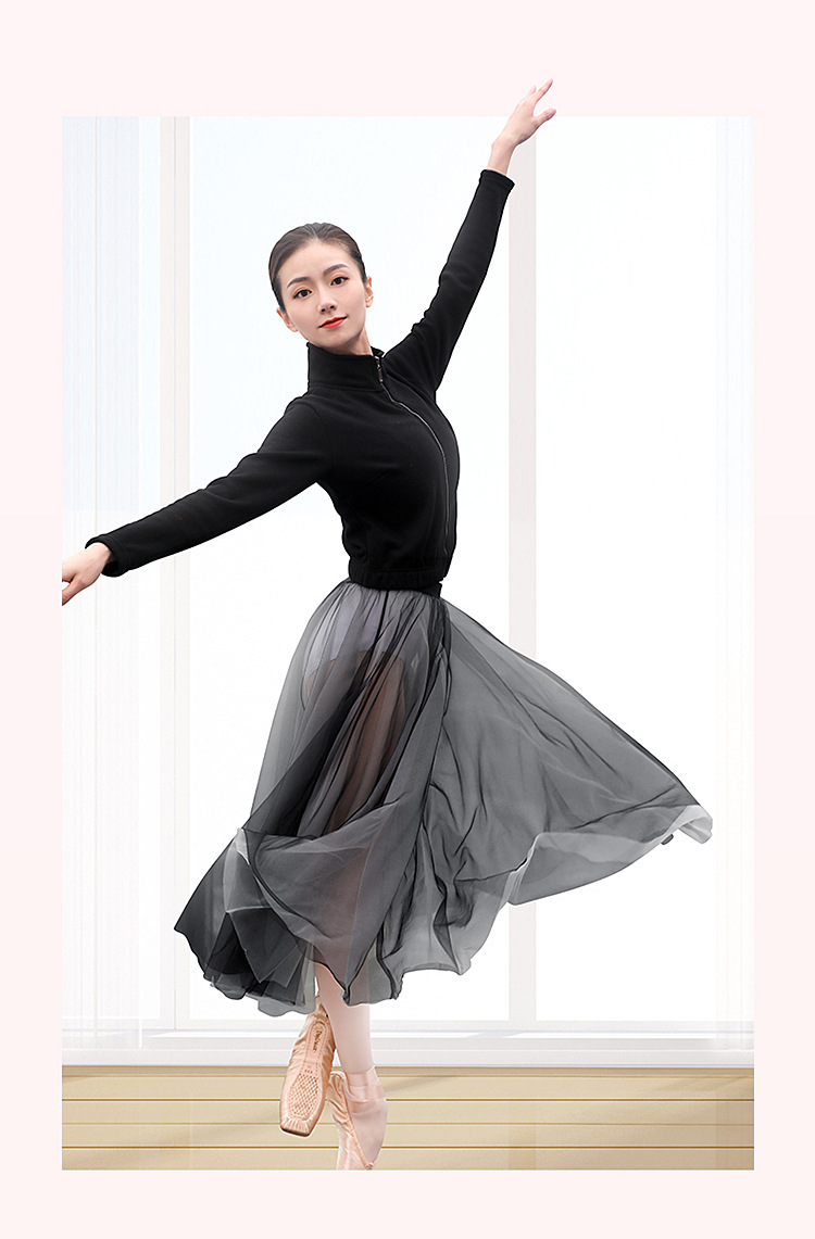 水道兵芭蕾舞服女秋冬季加绒练功服套装教师服装立领热身舞蹈服外套