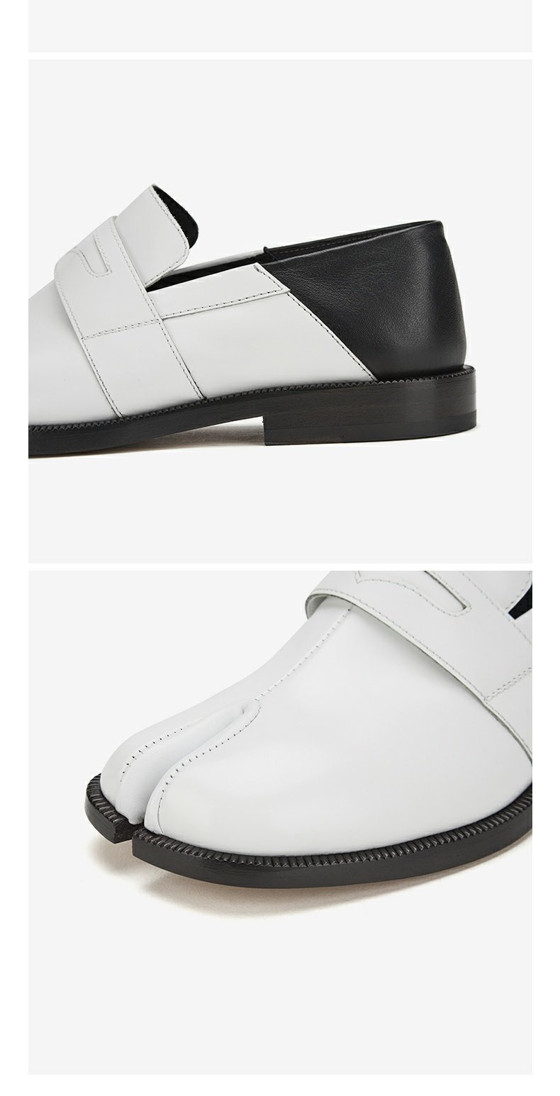 maisonmargiela马吉拉tabi分趾鞋经典乐福鞋女单鞋皮鞋女 t8013 黑色