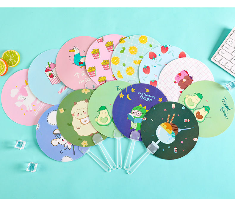 卡通圆扇夏季儿童可爱折叠迷你便携小扇子塑料团扇随身手摇折扇女绵羊