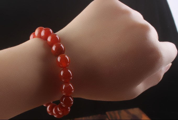 糯种5a红蚕石手链财源动力石姻缘情侣夫妻感情12毫米