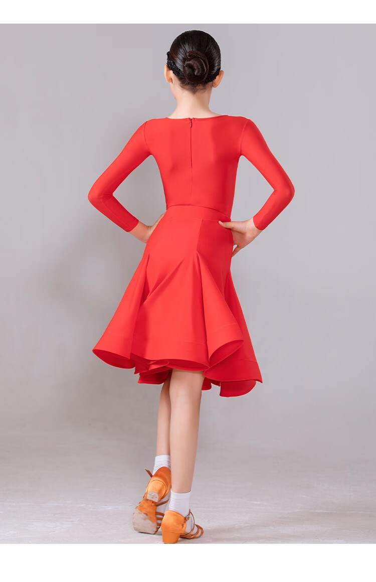 拉丁舞服装女童 儿童拉丁舞裙采舞者拉丁舞比赛服女儿童分体高端标准