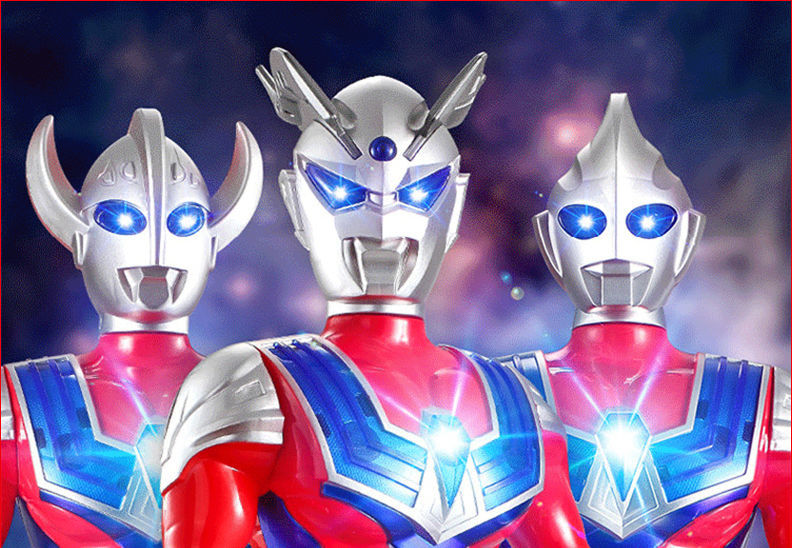 超大号奥特曼人偶赛罗迪迦泰罗银河超人怪兽变身器儿童男孩女玩具70cm