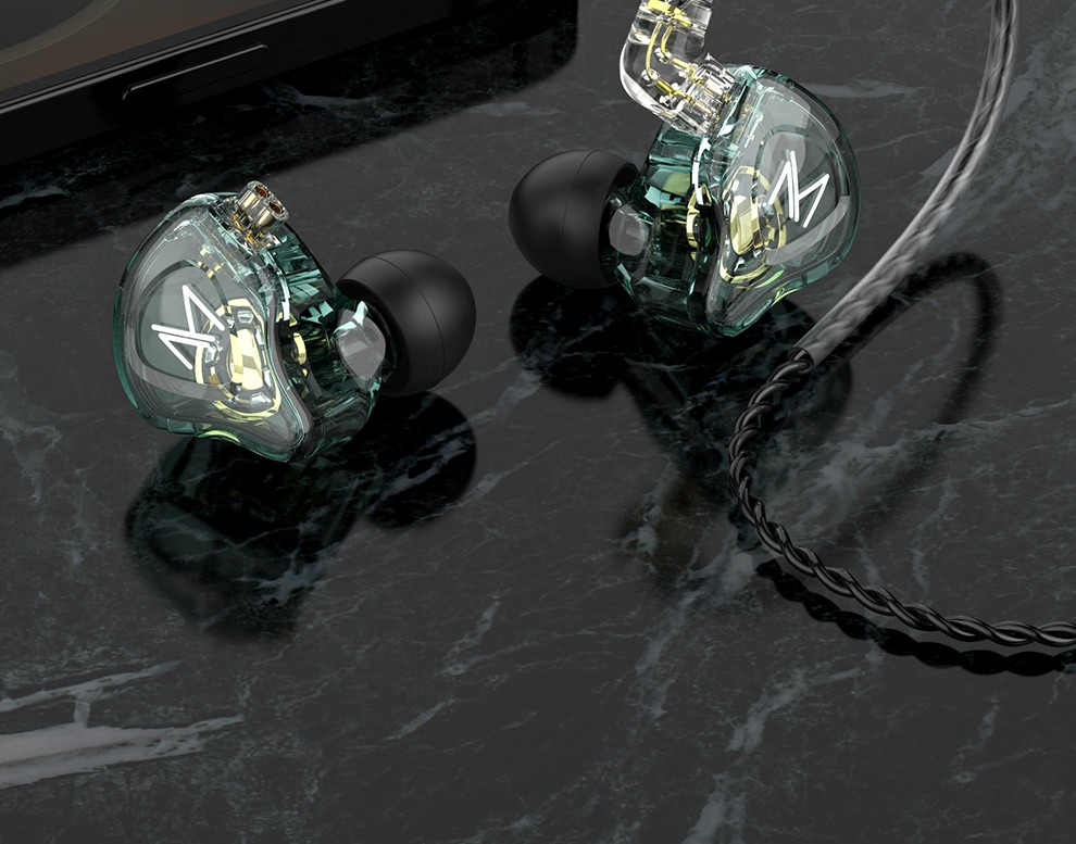 trnmt1单动圈耳机hifi发烧入耳式音乐手机流行重低音耳塞透明灰无麦