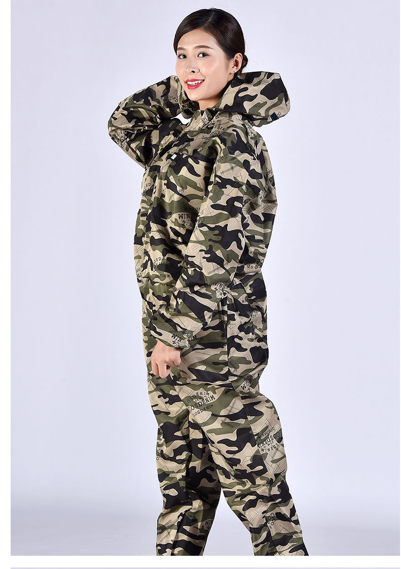 男汽修喷漆防污防尘耐磨劳保连体服连体套装吉诺丰京 迷彩剪刀连体服