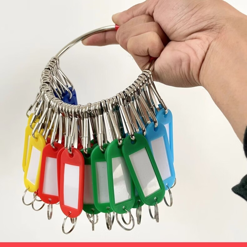 新升级钥匙串多挂包租婆钥匙串金属钥匙盘圆盘带标记牌中介锁匙扣收纳