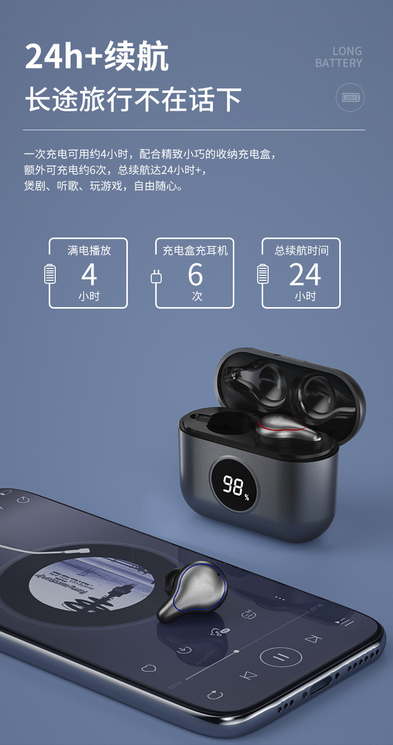 蓝牙耳机真无线5.