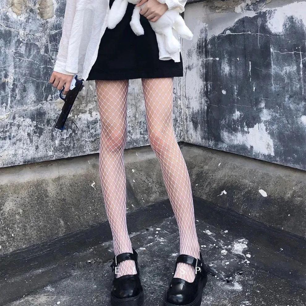 预售预售2月15号发完渔网袜jk丝袜网格黑丝袜开档渔网袜网红流行日系