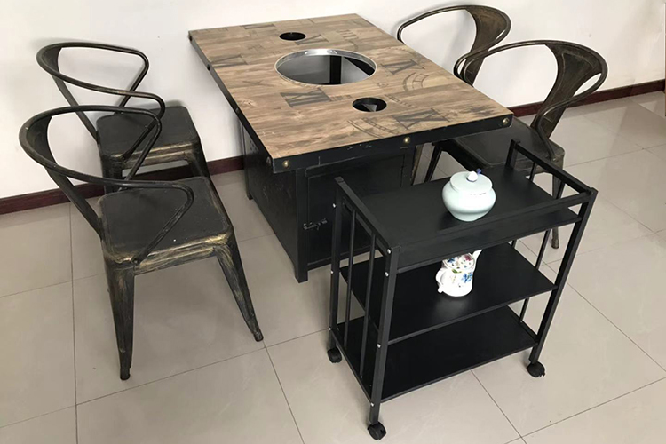 淑离嘉火锅店菜架三层铁艺串串香烧烤架子厨房餐厅置物架推车蔬菜架