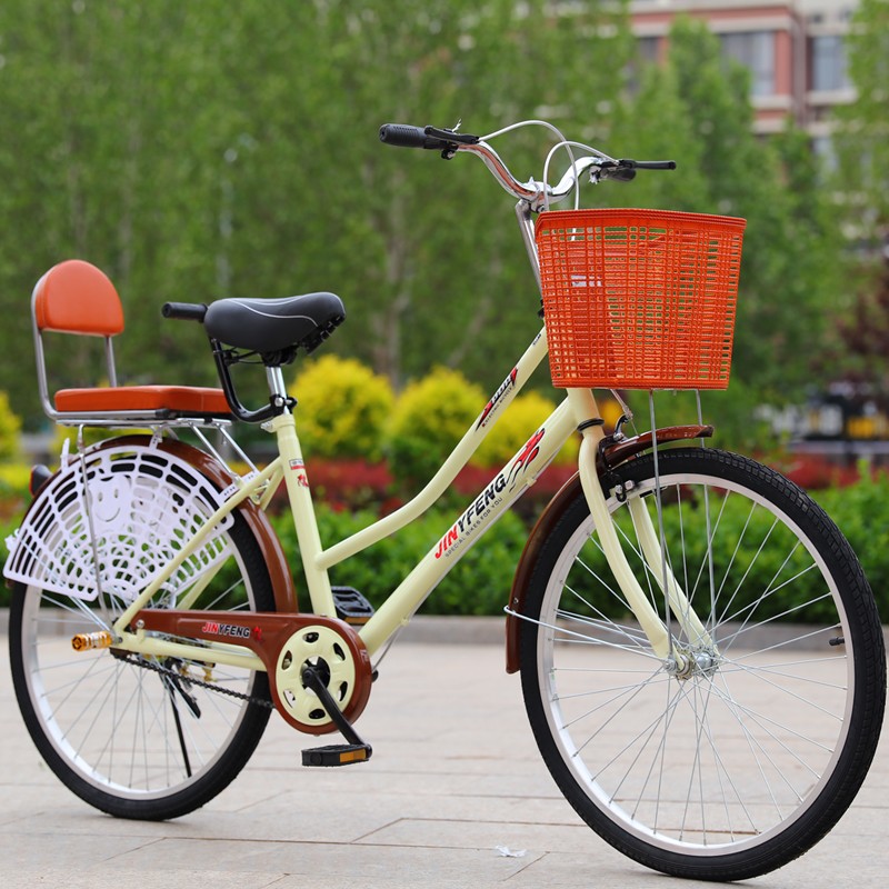 金羽凤自行车女成人女士学生男女生女款亲子老式公主车通勤单车轻便